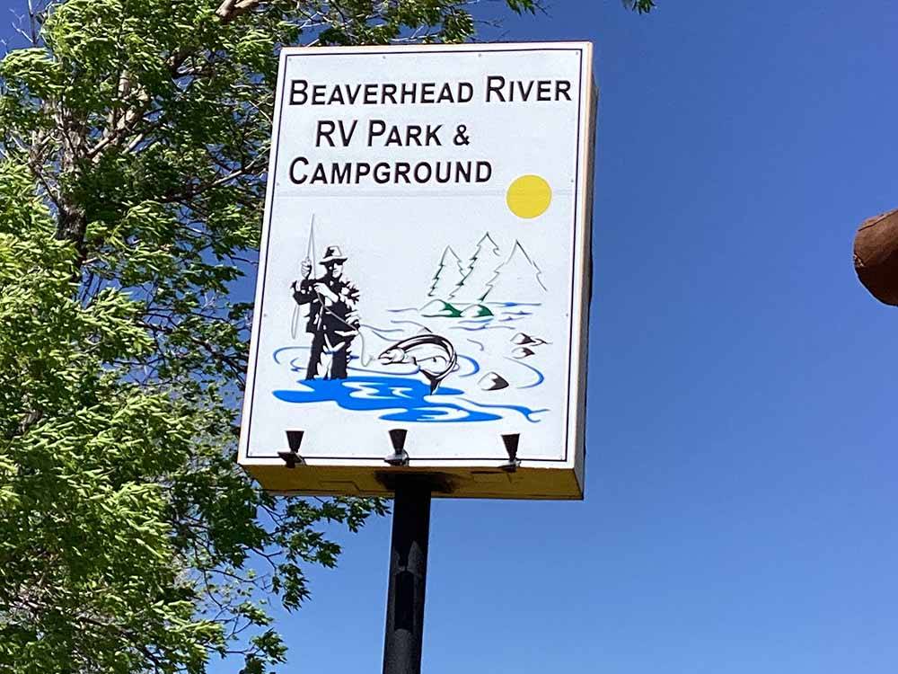 The front entrance sign at BEAVERHEAD RIVER RV PARK & CAMPGROUND