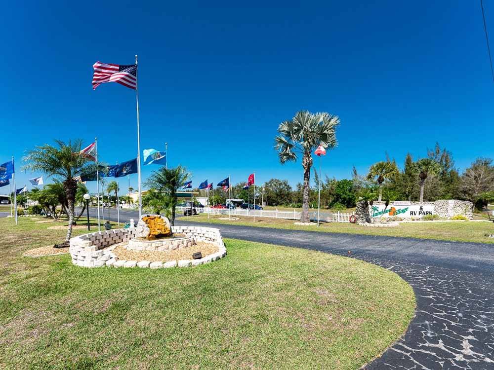 The paved front driveway at TAMIAMI RV PARK
