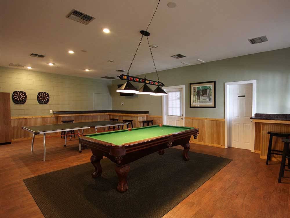 Pool table in game room at ENCORE SHERWOOD FOREST