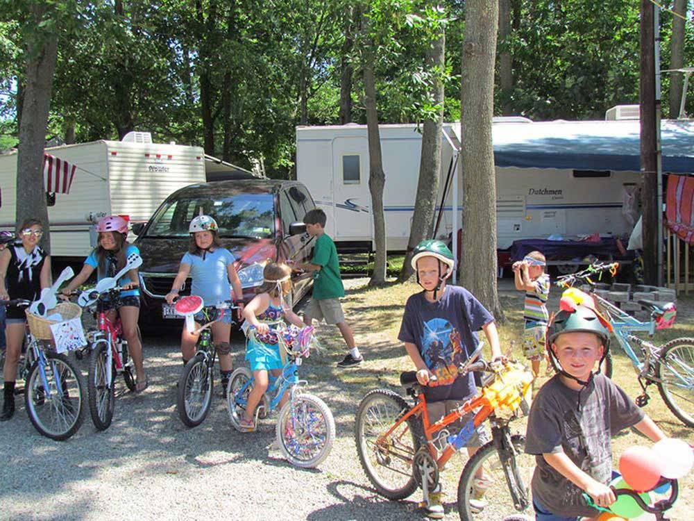 Kids biking at CAMP BELL CAMPGROUND