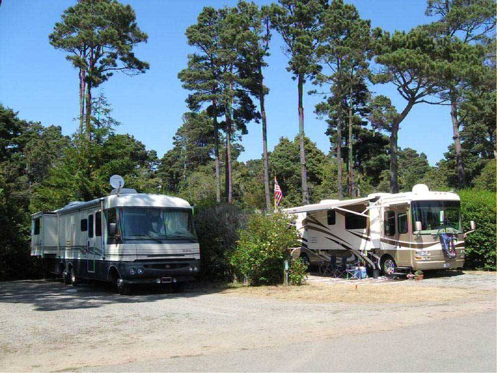 2 RVs parked in sites at POMO RV PARK & CAMPGROUND