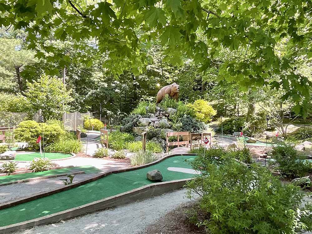 The miniature golf course at PINE ACRES FAMILY CAMPING RESORT