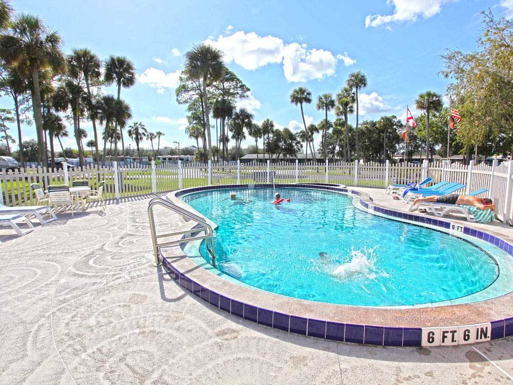 Swimming pool at campground at ENCORE SPACE COAST