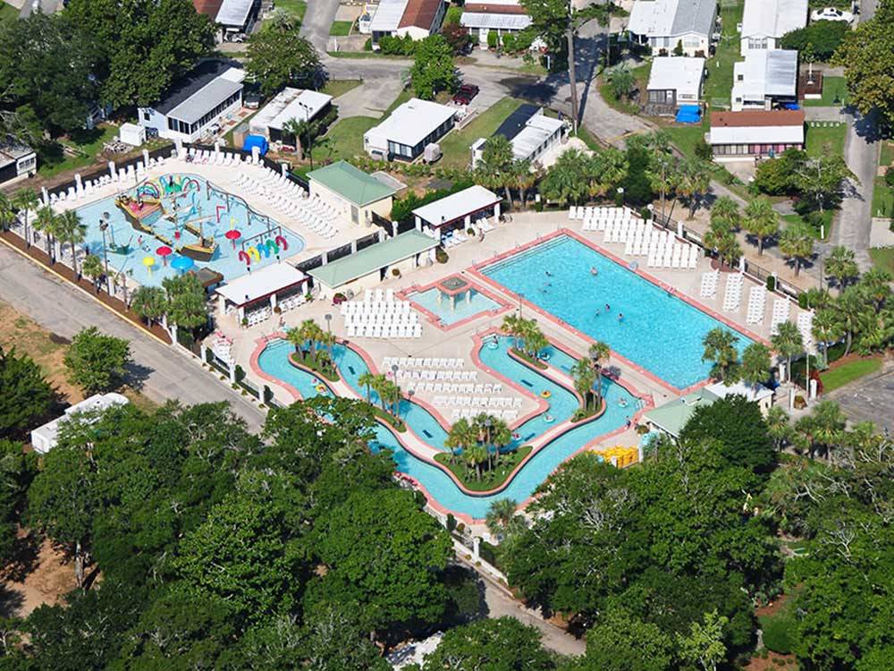 Aerial view over campground at PIRATELAND FAMILY CAMPING RESORT