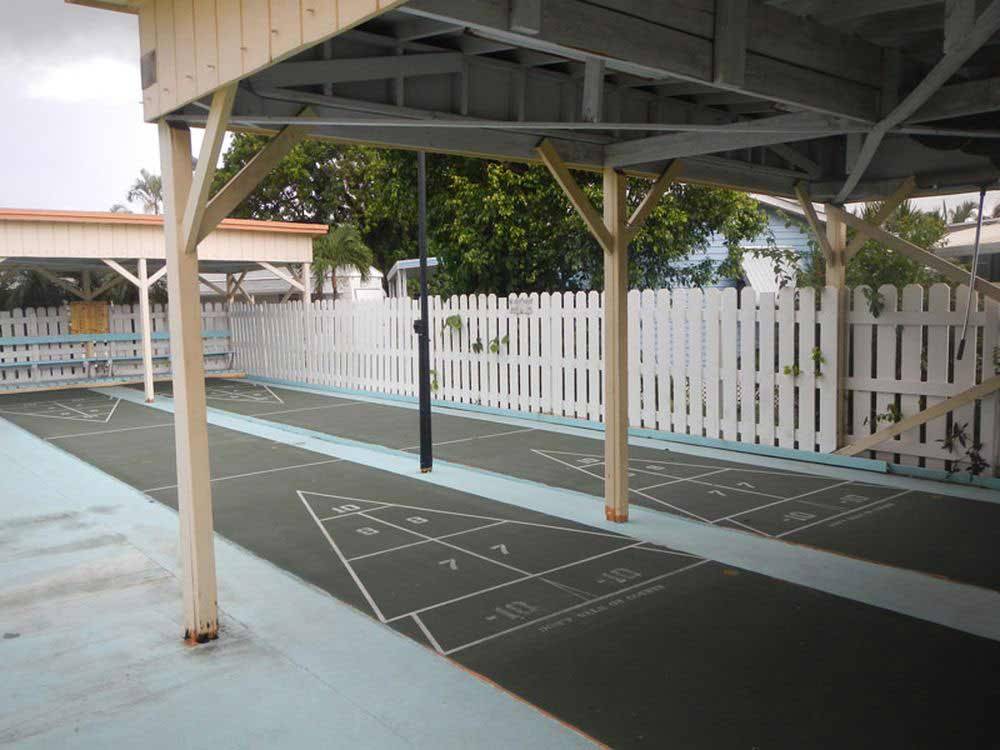 Shuffleboard courts at PARADISE ISLAND RV RESORT
