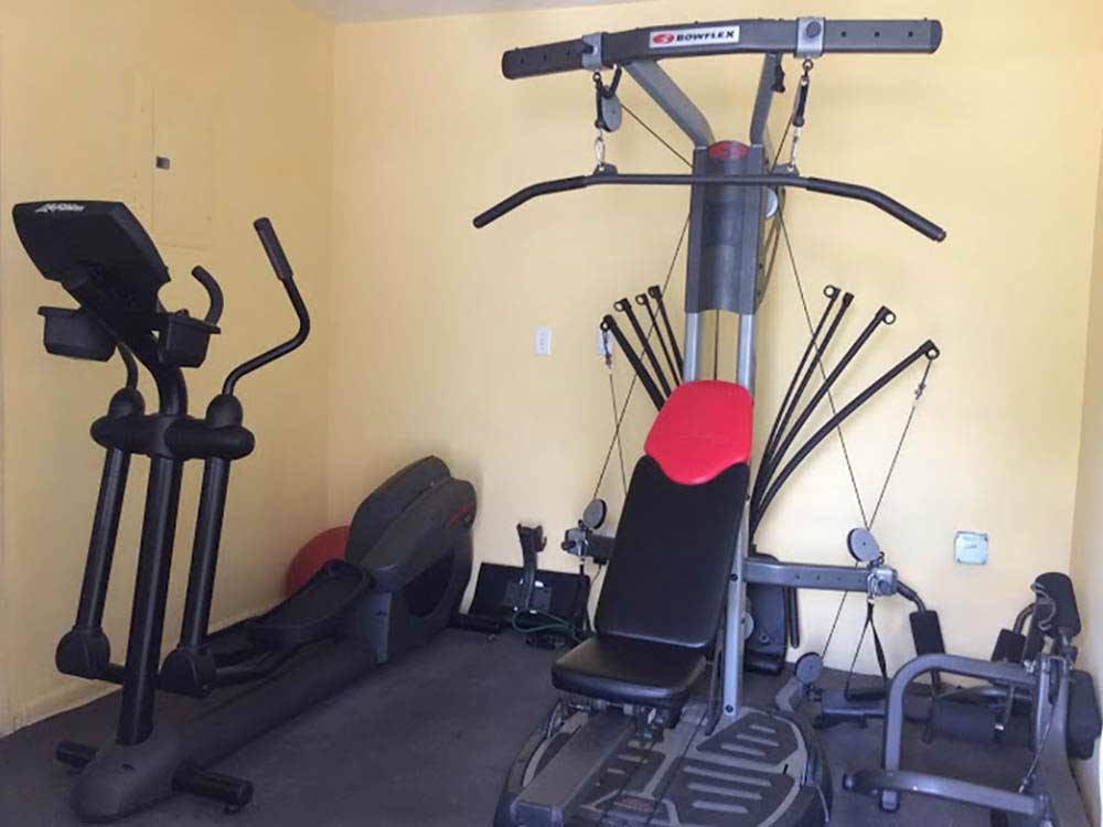 Exercise room at PARADISE ISLAND RV RESORT