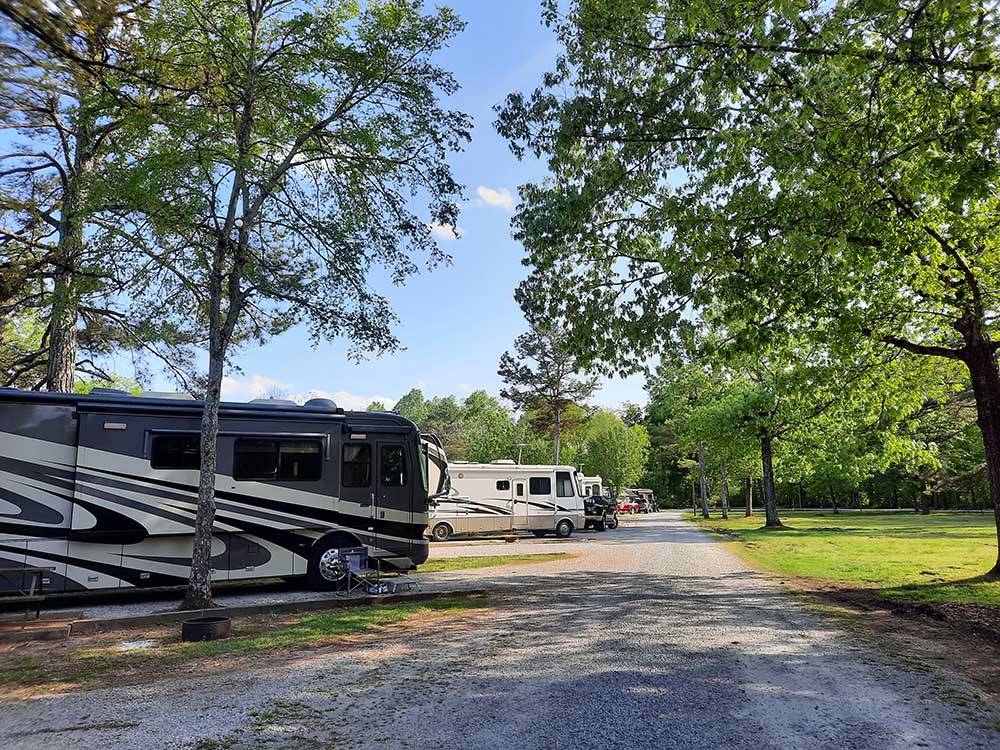 Road leading to RV sites at CHATTANOOGA HOLIDAY TRAVEL PARK
