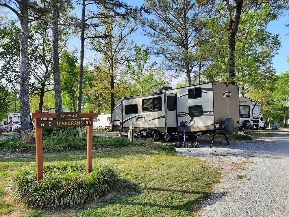 Camping area with multiple RVs at CHATTANOOGA HOLIDAY TRAVEL PARK