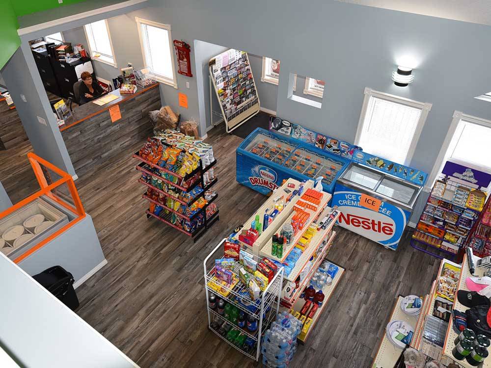 Aerial view of the inside of the store at INDIAN HEAD CAMPGROUND