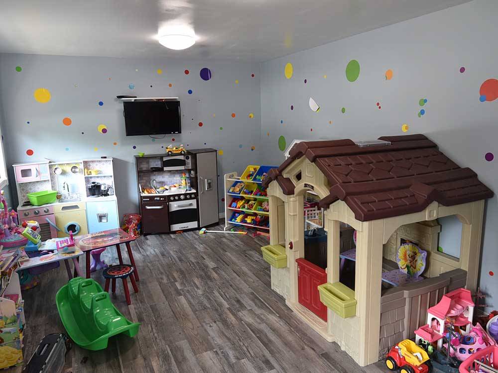 The inside of the kid's play room at INDIAN HEAD CAMPGROUND
