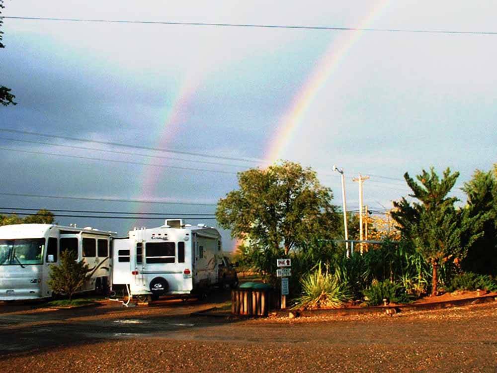 Double rainbow over campsites at SANTA ROSA CAMPGROUND