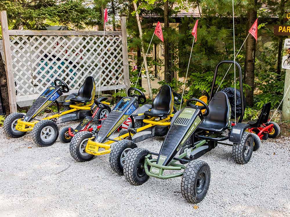 The rental pedal cars at SUMMER HOUSE PARK