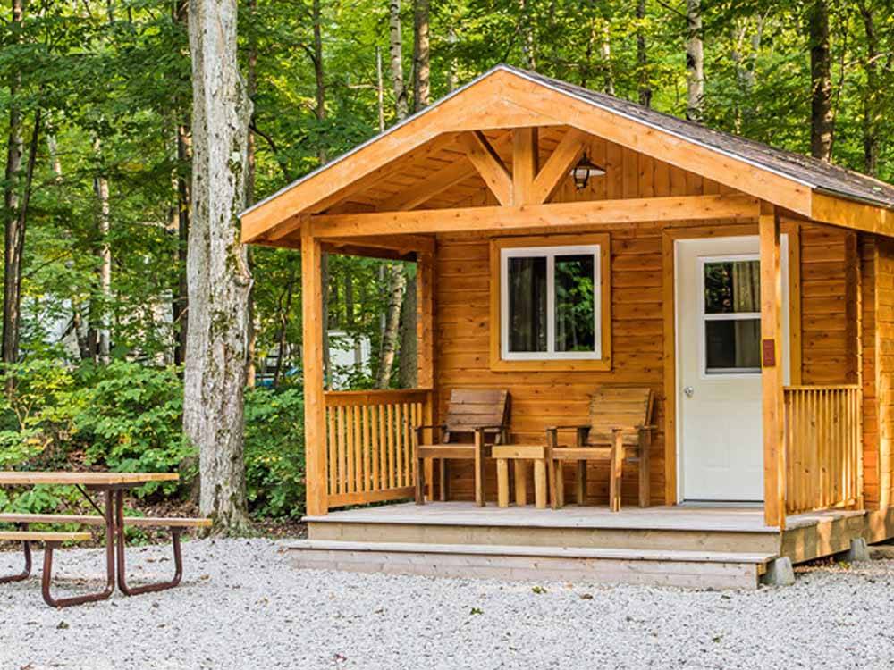 One of the rental rustic cabins at SUMMER HOUSE PARK