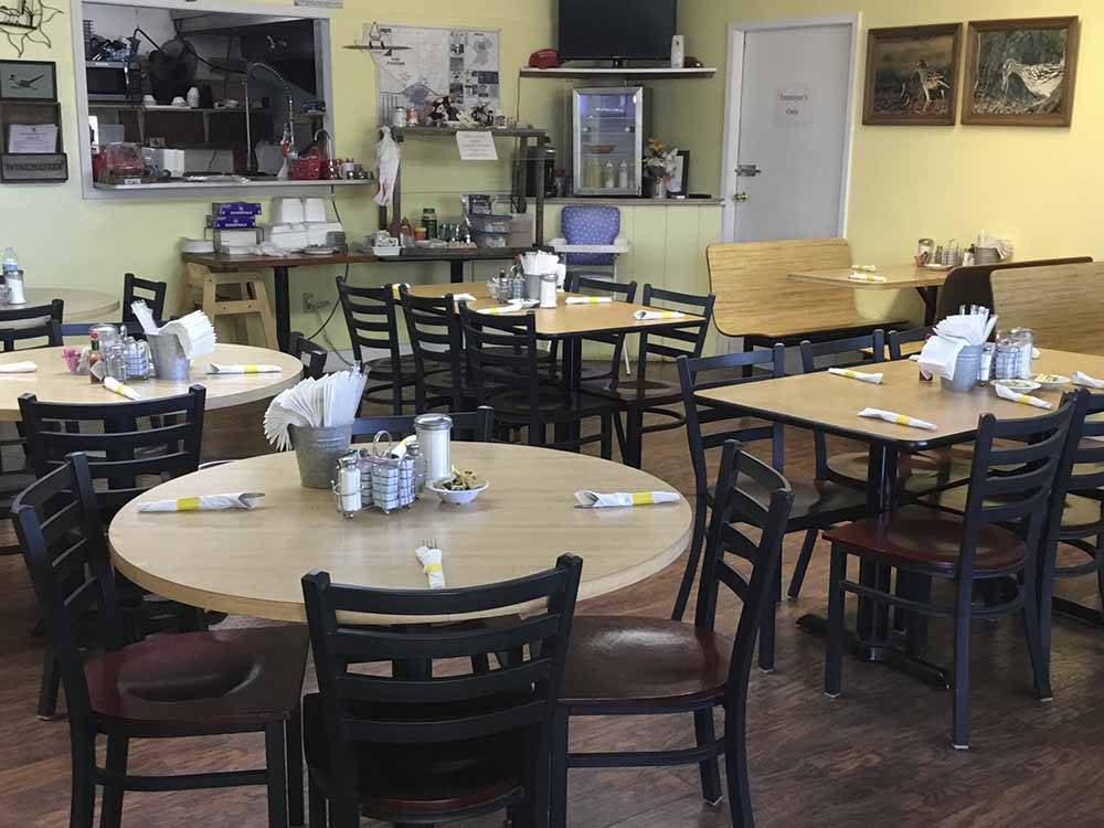 Inside the dining area at FORT STOCKTON RV PARK