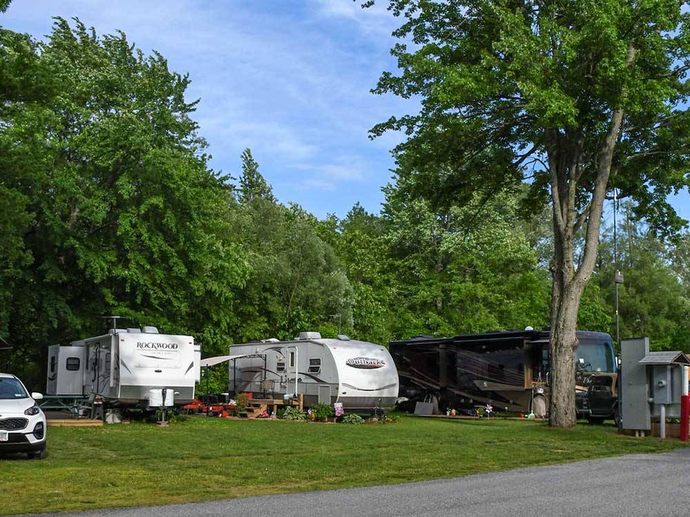Motorhomes in campsites at CHERRY GROVE CAMPGROUND