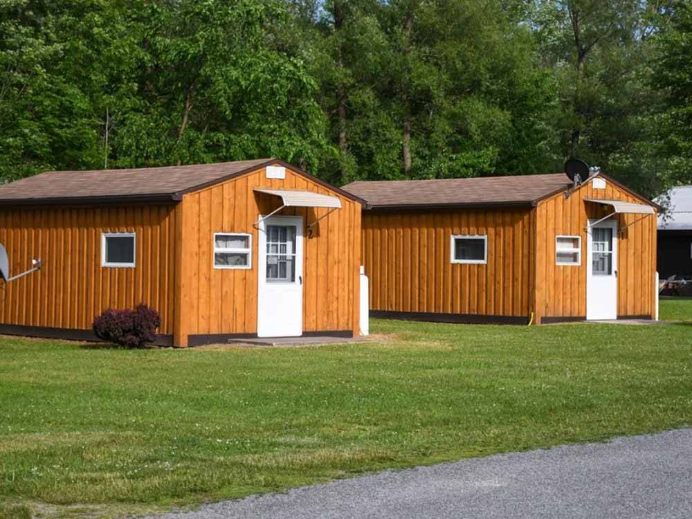A couple of rental cabins at CHERRY GROVE CAMPGROUND