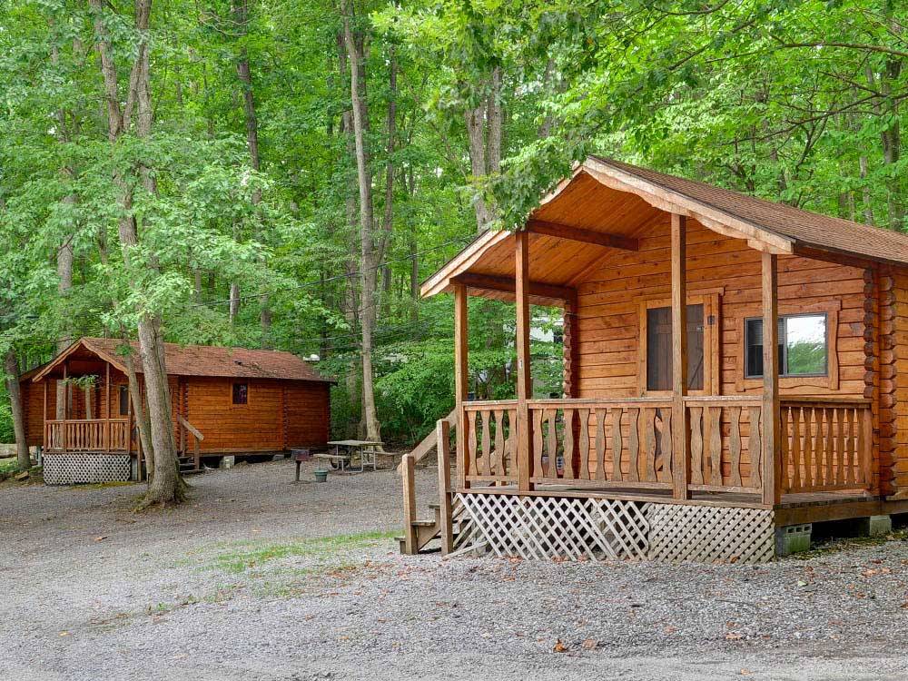 Cabins with decks at SUN VALLEY CAMPGROUND