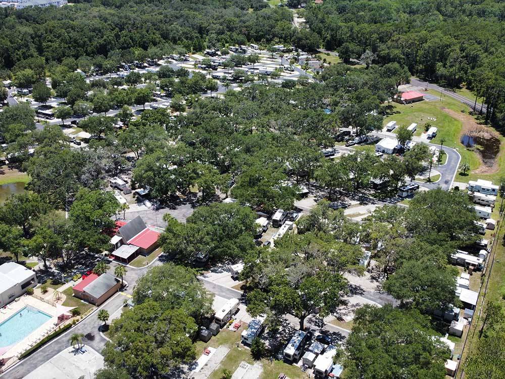 Aerial view of the entire resort at QUAIL RUN RV RESORT