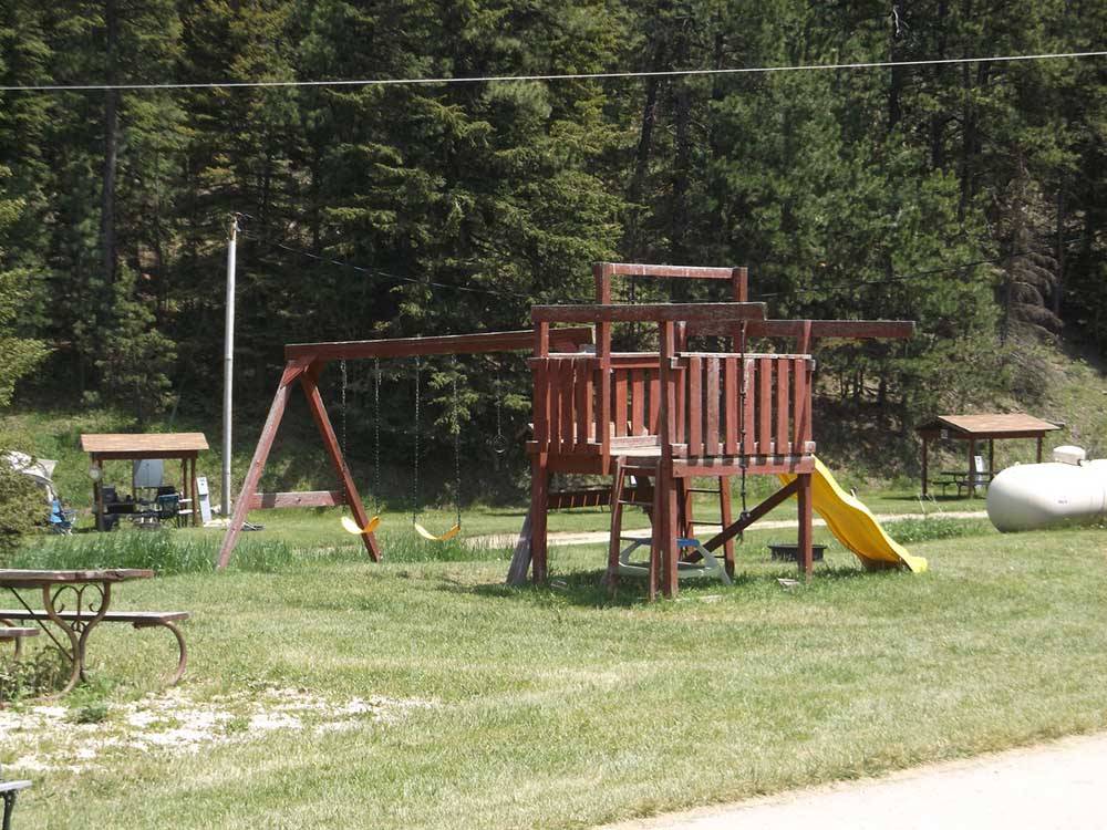 The children's playground at WILD BILL'S CAMPGROUND, SALOON & GRILL