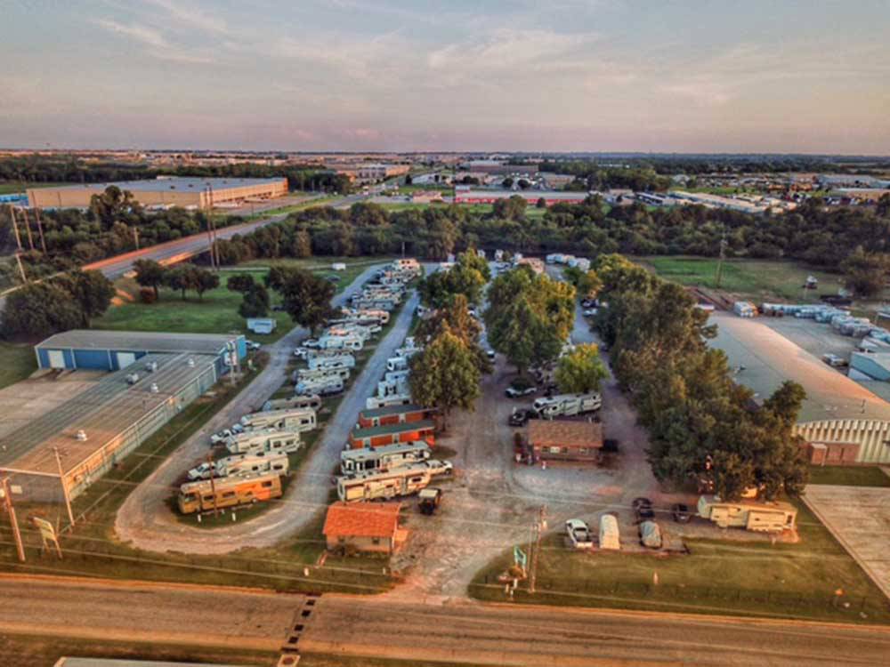 RVs and trailers at campground at COUNCIL ROAD RV PARK