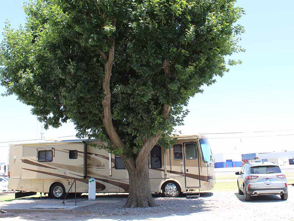 An aerial view of the RV sites and road at COUNCIL ROAD RV PARK