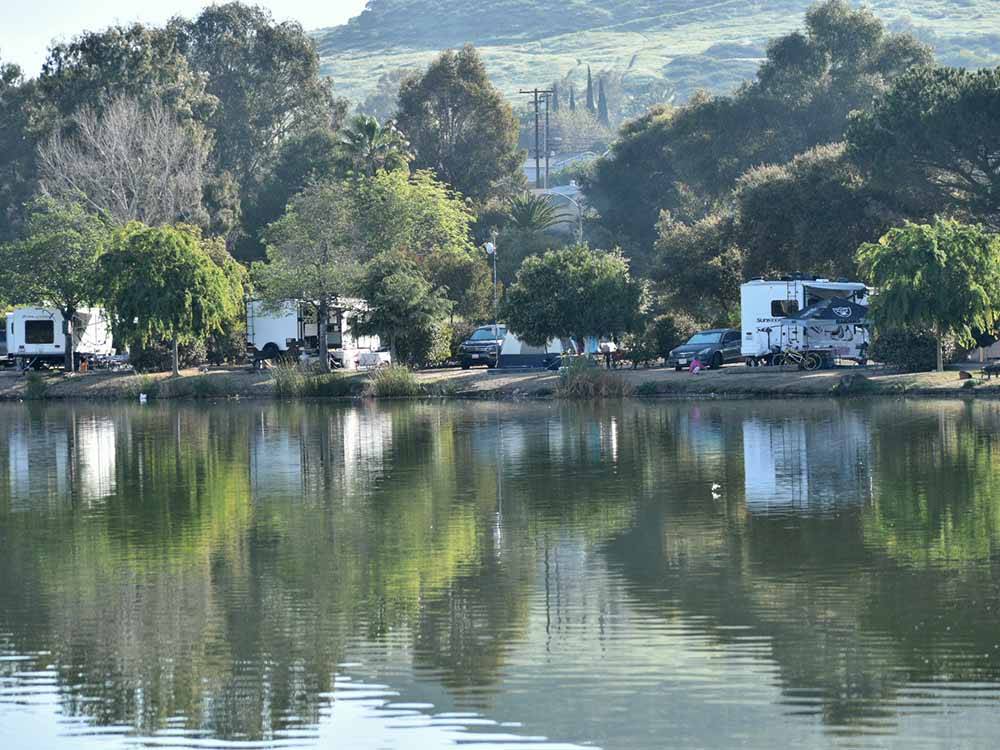 RV sites along the water at SANTEE LAKES RECREATION PRESERVE
