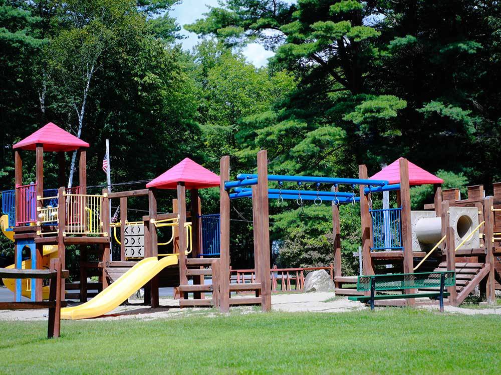 Playground with a large swing set at KING PHILLIPS CAMPGROUND