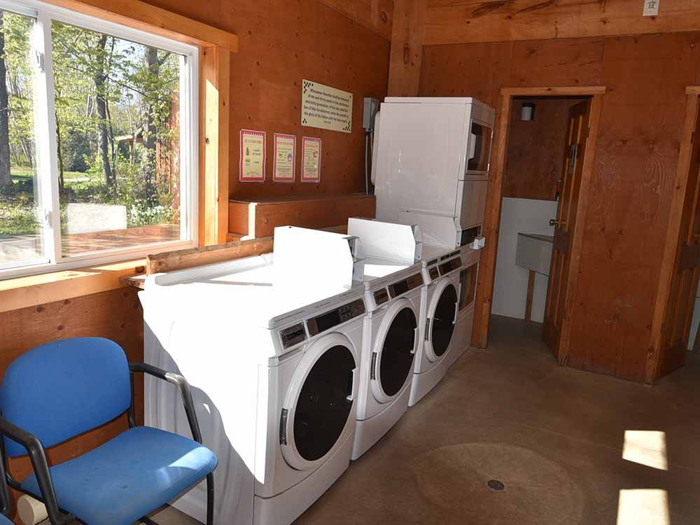 Inside of the laundry room at TOBERMORY VILLAGE CAMPGROUND & CABINS
