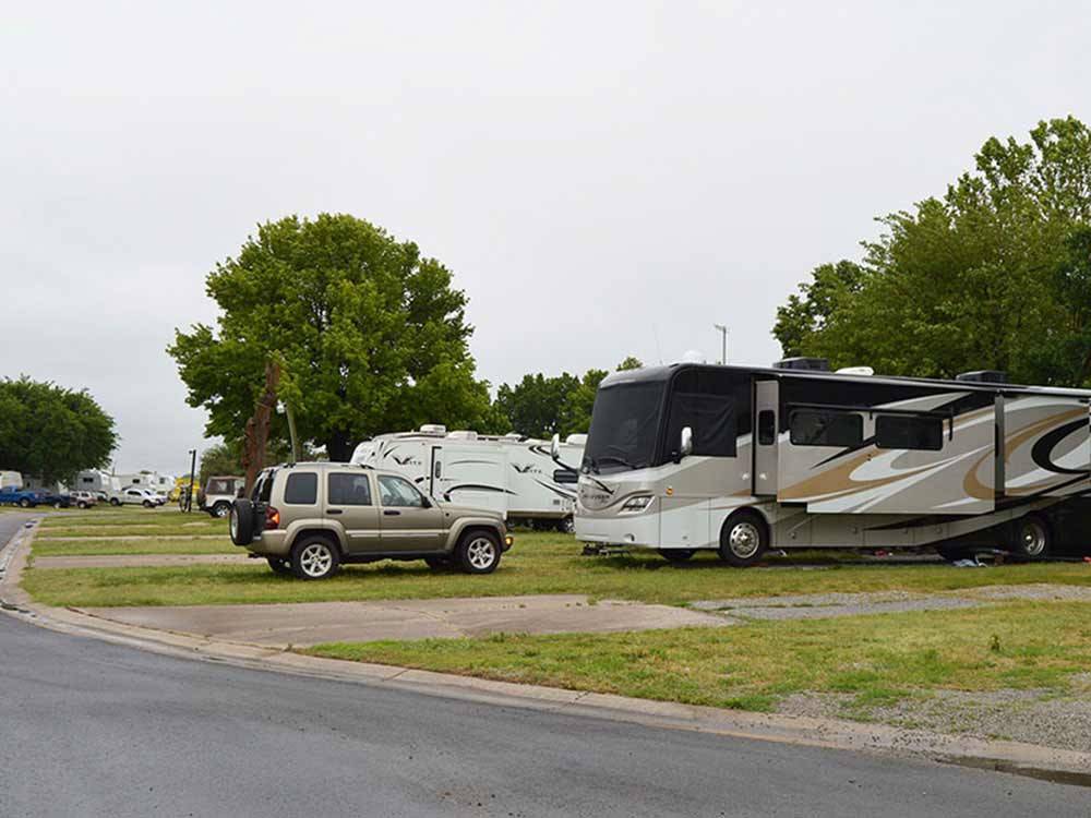 RVs and trailers at campground at MINGO RV PARK