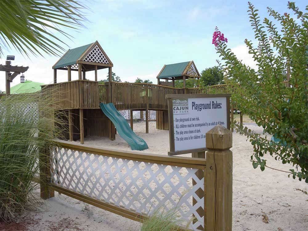 The playground equipment at CAJUN RV PARK