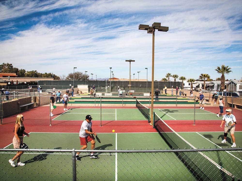 Tennis courts at VOYAGER RV RESORT & HOTEL