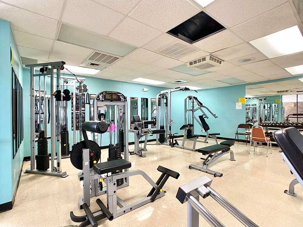 The clean exercise room at SUPERSTITION SUNRISE RV RESORT