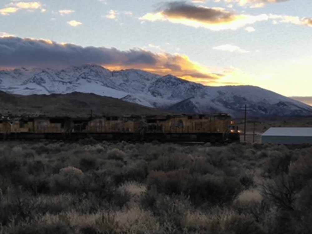 A train going by nearby at MOUNTAIN SHADOWS RV PARK