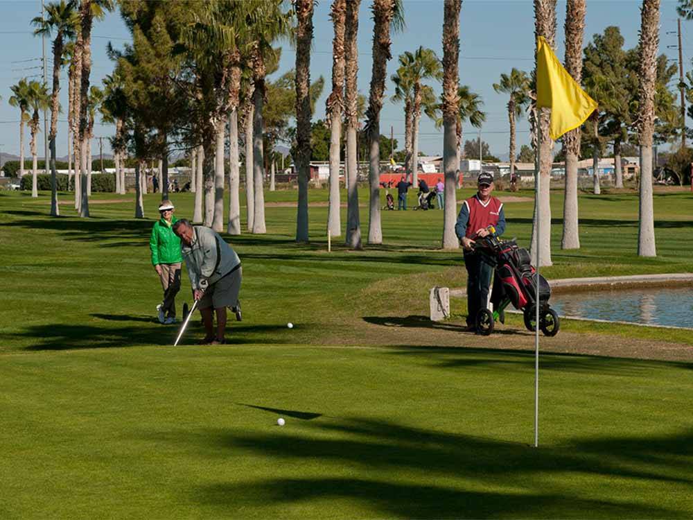 Man and lady playing golf at WESTWIND RV & GOLF RESORT