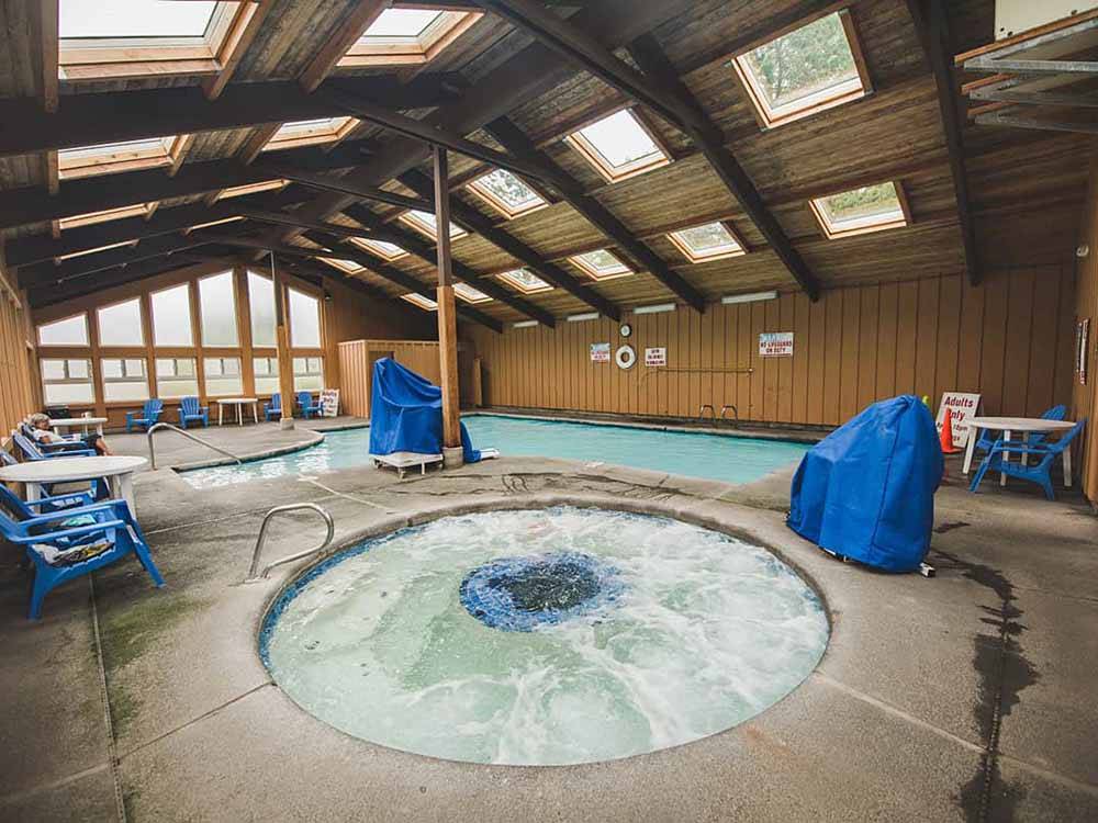 The indoor pool and spa at CANNON BEACH RV RESORT