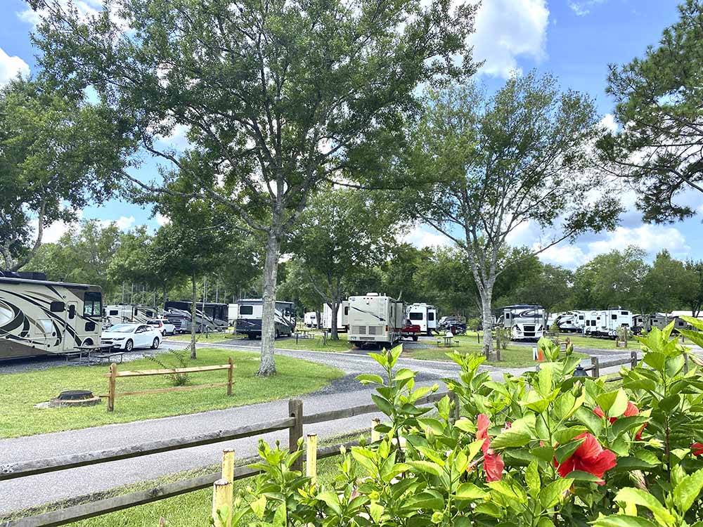 An overview of some of the RV sites at STAGECOACH RV PARK