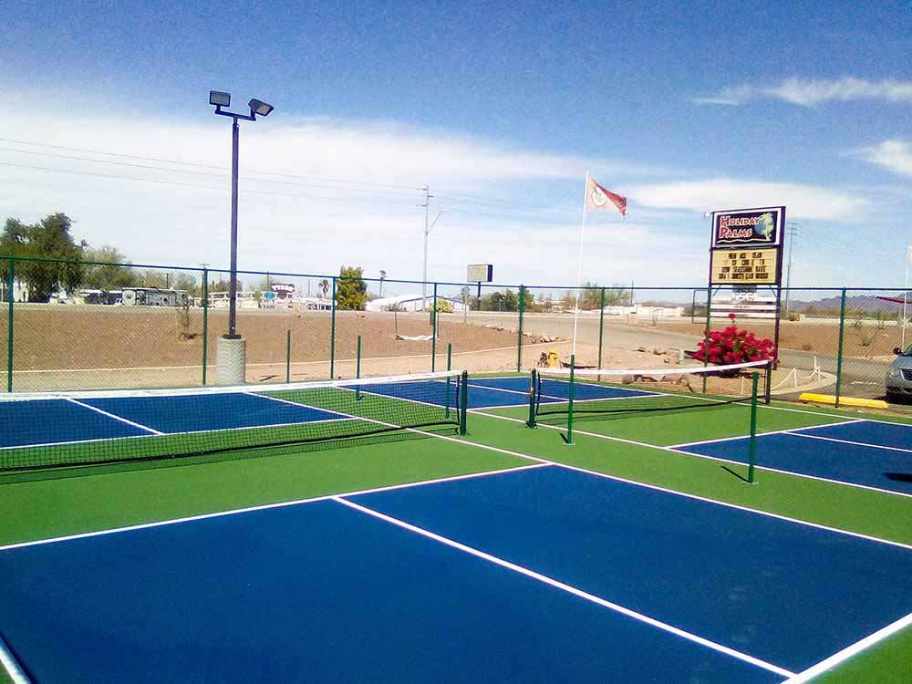 Two new pickleball courts at HOLIDAY PALMS RESORT