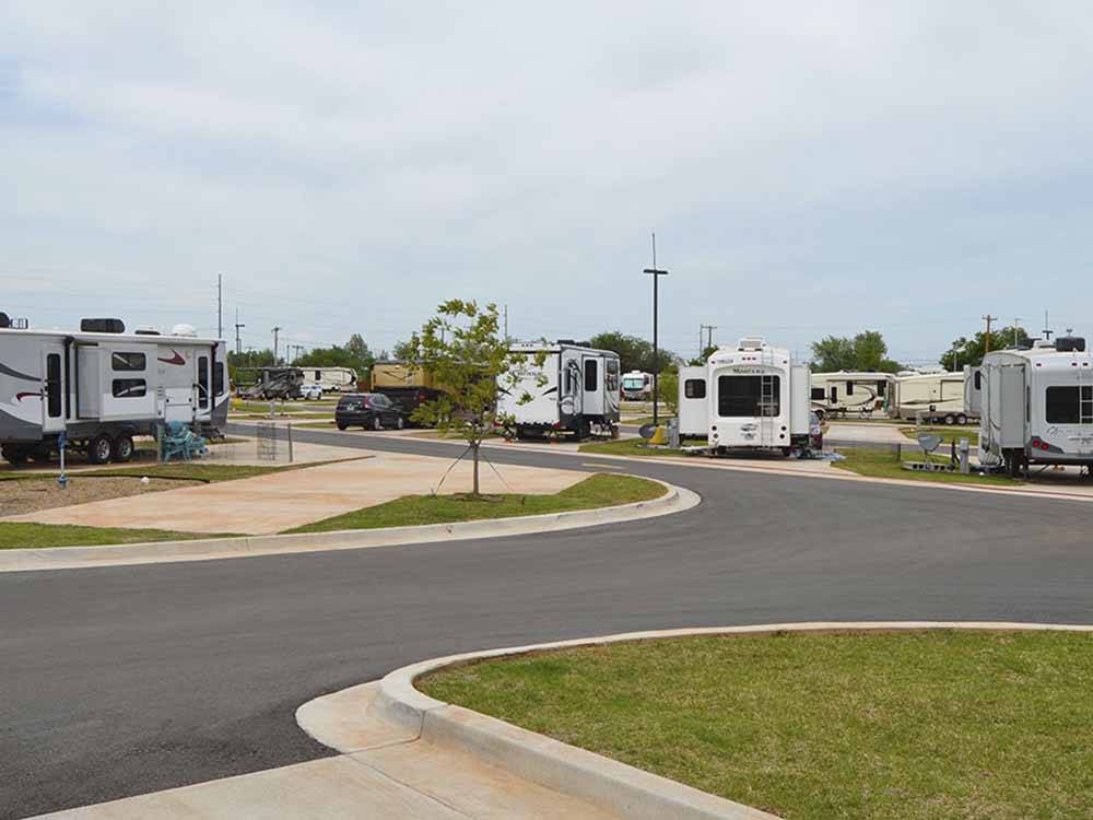 Some of the RV sites at ROADRUNNER RV PARK