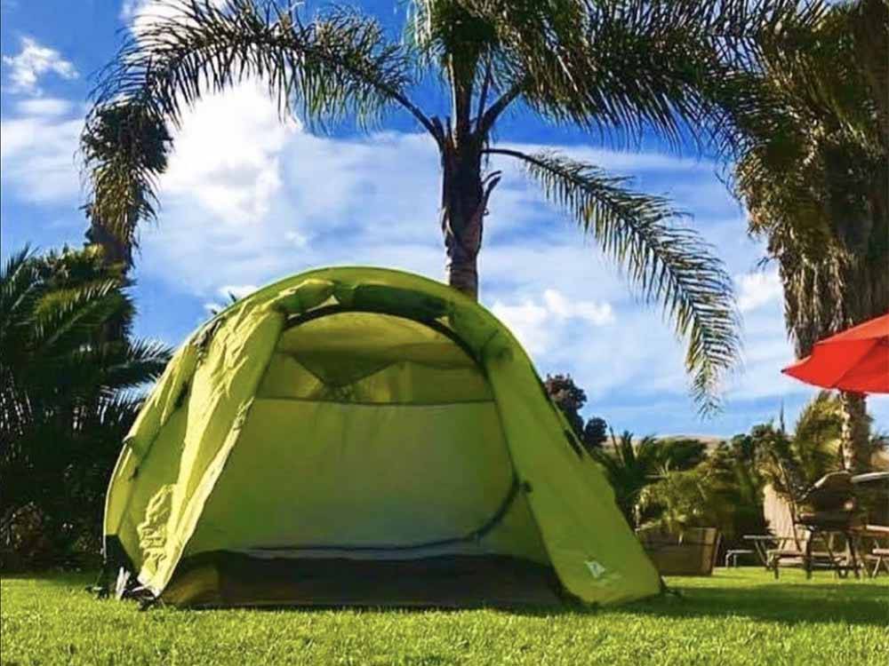 A tent in one of the tent sites at VENTURA BEACH RV RESORT