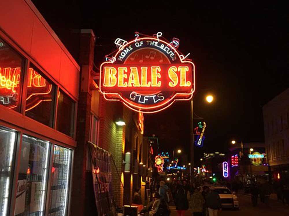 World famous Beale Street at MEMPHIS GRACELAND RV PARK & CAMPGROUND