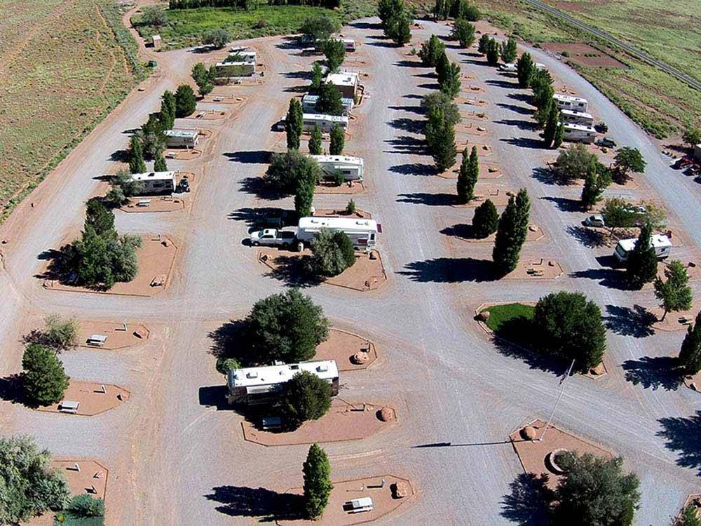 Another aerial view of the campground at METEOR CRATER RV PARK