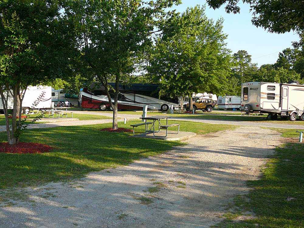One of the gravel RV sites at BARNYARD RV PARK