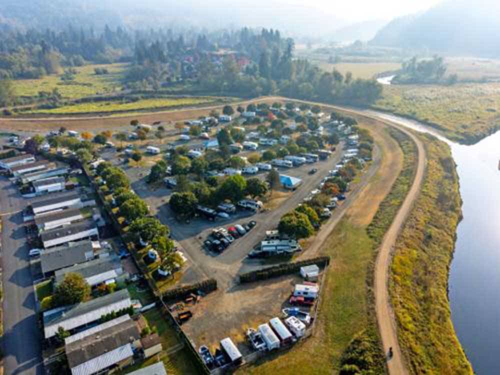 An overhead view of the campground at BROOKHOLLOW RV PARK