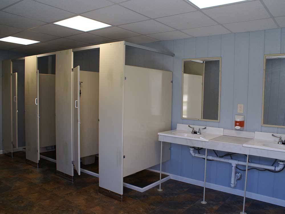 Inside the public bathrooms at NIAGARA FALLS CAMPGROUND & LODGING