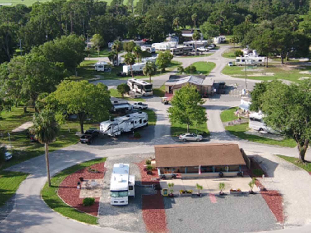 An overhead view of the campground at DAYTONA RV OASIS