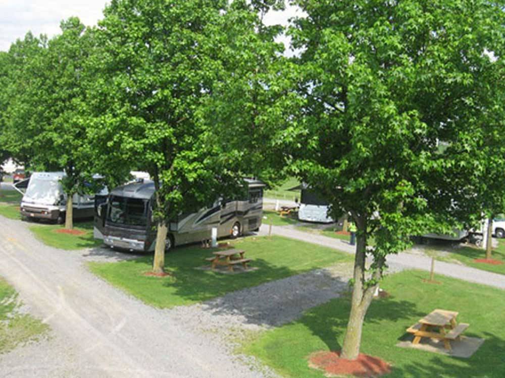 Aerial view of gravel walkway at FORT CHISWELL RV PARK