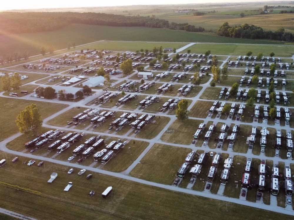 Aerial view of campground at AMANA RV PARK & EVENT CENTER