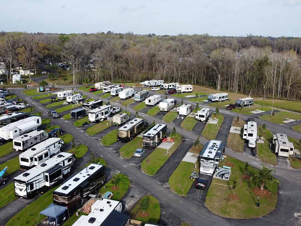 An aerial view of the campsites at OCALA NORTH RV RESORT