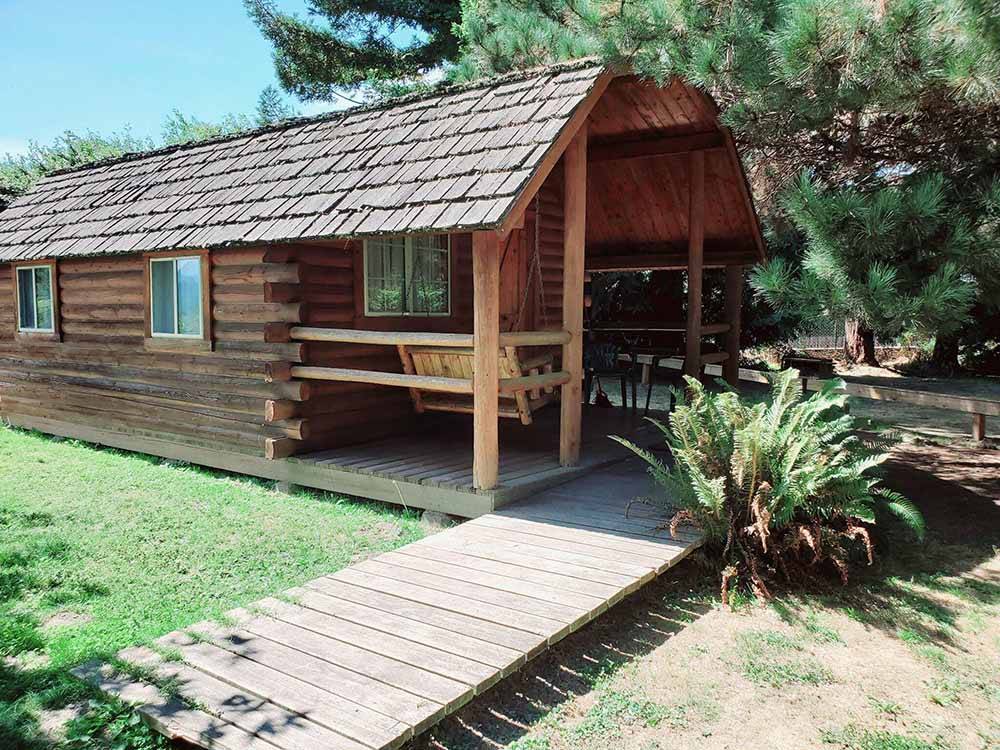 One of the camping cabins at RIVERWALK RV PARK & CAMPGROUND