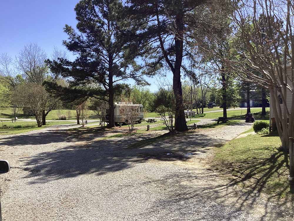 A couple of the gravel RV sites at NATCHEZ TRACE RV PARK